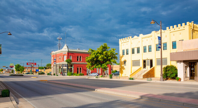 Historic downtown in Carlsbad, New Mexico, USA, 08-23-2018