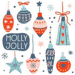 Holly jolly greeting card, poster