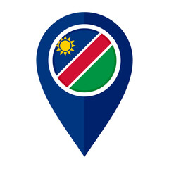 Obraz premium flat map marker icon with namibia flag isolated on white background