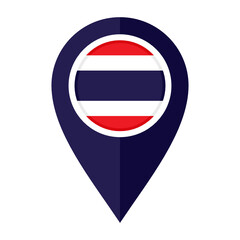 flat map marker icon with thailand flag. vector illustration isolated on white background