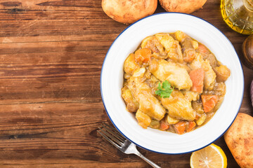 Chicken wings in curry, chicken in curry