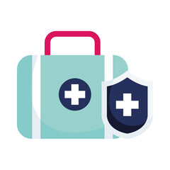 Isolated medical kit and shield vector design