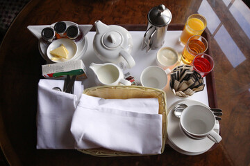 Typical English breakfast table
