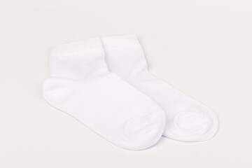 White cotton socks isolated on white background