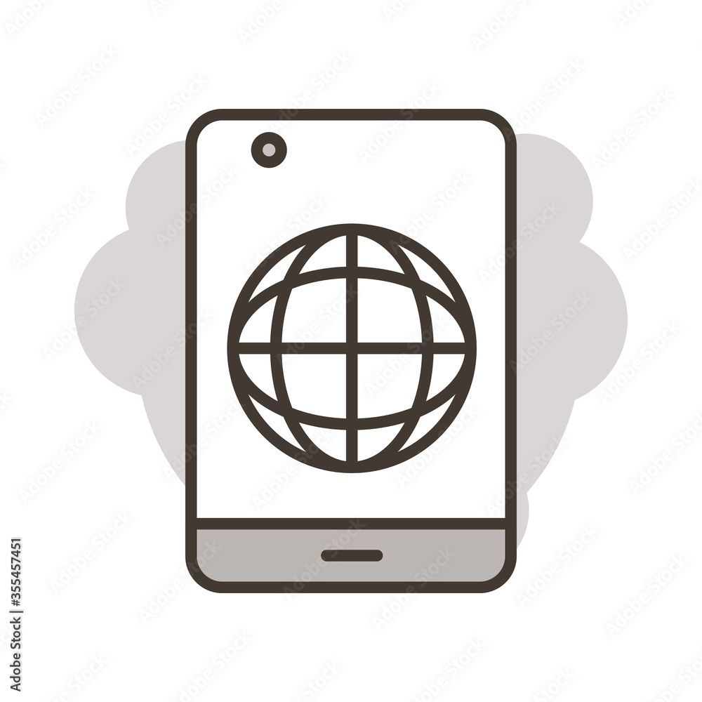 Poster smartphone with sphere browser line style