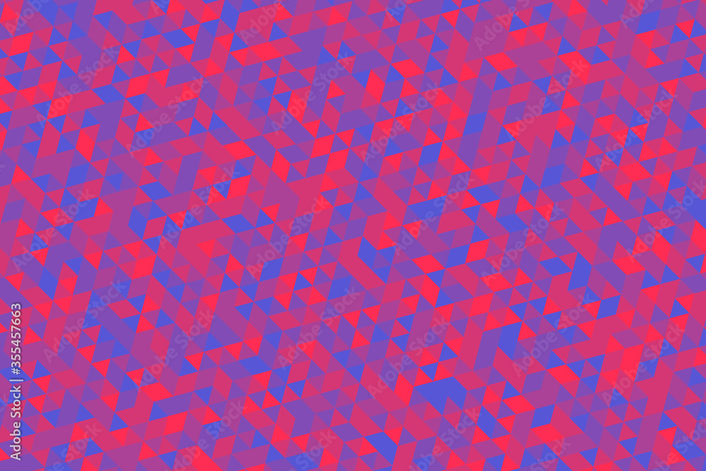 Aufkleber pink and violet triangles pattern. abstract geometric mosaic. beautiful polygonal ornament. simle ve
