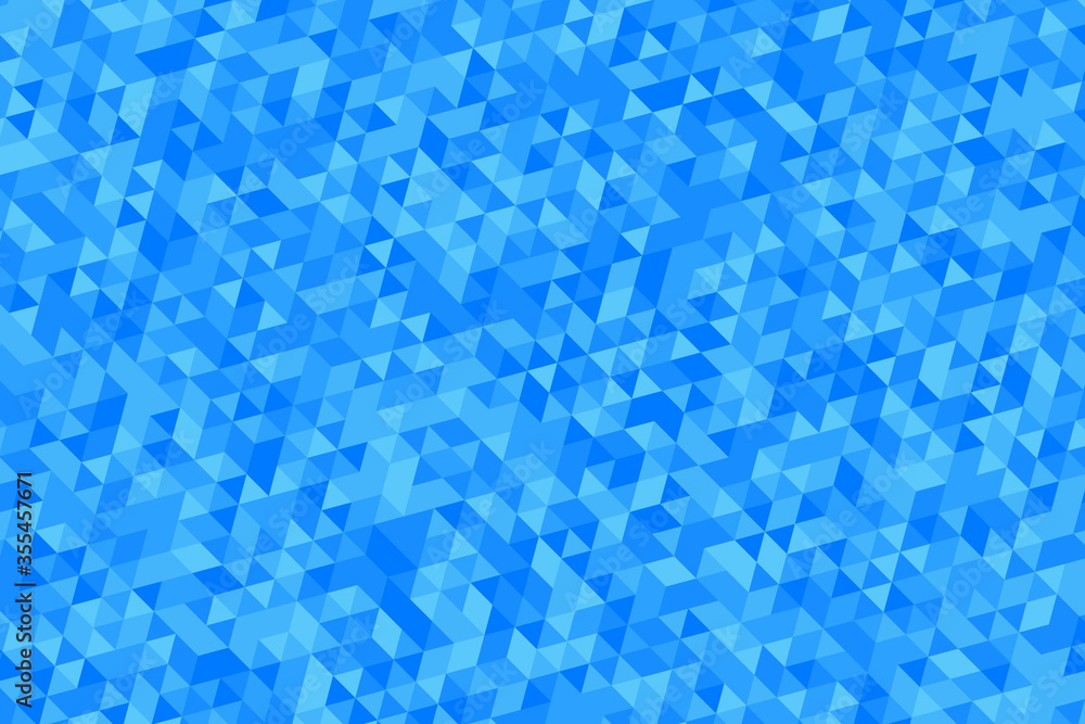 Aufkleber light and deep blue triangles pattern. abstract geometric mosaic. beautiful polygonal ornament. siml