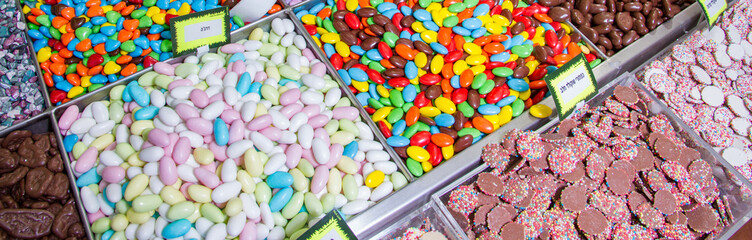 Colorful sweets from chocolate