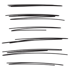 Set of hand drawn black lines. Vector collection of underline, emphasis, scribble brush strokes. - obrazy, fototapety, plakaty
