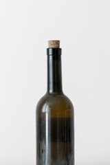 simple glass bottle for alcohol mockup, isolated