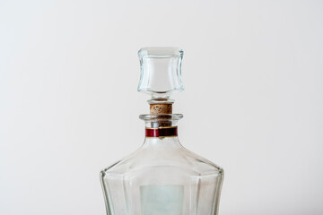 simple glass bottle for alcohol mockup, isolated