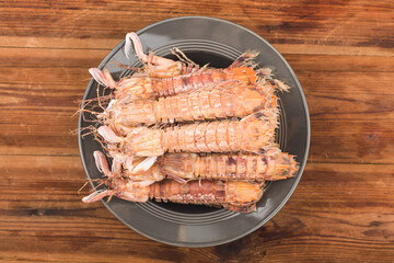 A plate of freshly cooked Phi Shrimp