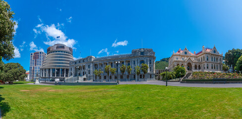 Parliamentary Library and New Zealand Parliament Buildings in Wellington