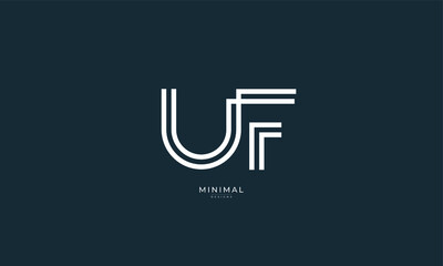 Alphabet letters icon logo UF