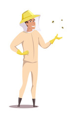 Beekeeper flat vector illustration