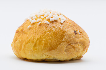 Sweet bread on white background 