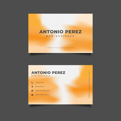 Fototapeta premium White Orange Gradient Pastel Business Card Template