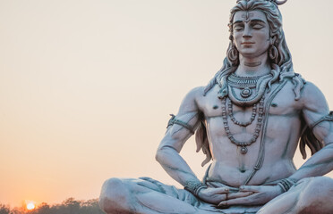 Close up of Shiva God in Rishikesh, India 