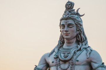 Close up of Shiva statue in Rishikesh, India