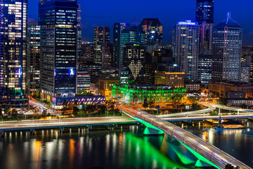 Brisbane City by night, Queensland, Australia