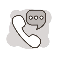 telephone with speech bubble message line style