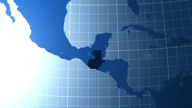 Guatemala. Zooming into Guatemala on the globe.