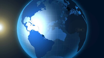 French Guiana. Zooming into French Guiana on the globe.