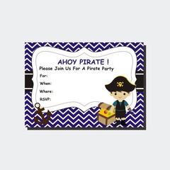 Little pirate boy birthday invitation