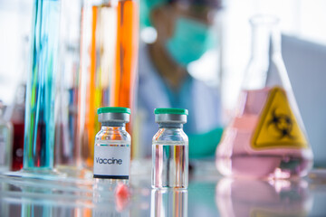 Corona Virus Vaccine research test analysis for human in hospital lap