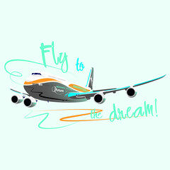 Graphic airplane model vector character illustration