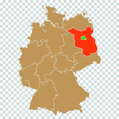 Germany map. land of Brandenburg and Berlin