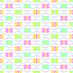 Abstract butterfly Seamless Pattern Background Wallpaper. Combination cute colors of blue, green,orange and pink. Pattern for Textile Fabric baby girls and more.