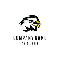Obraz premium Bald eagle head logo design template. Awesome a bald eagle head logo. A bald eagle head lineart logotype.