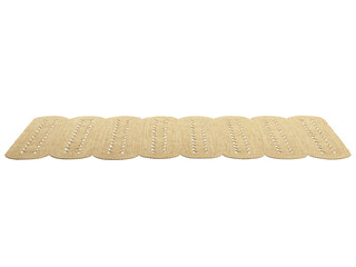 Handmade natural braided fiber beige jute rug. 3d render