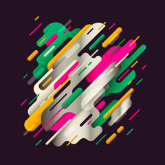 Abstract background with composition made of rounded designed shapes. Vector illustration.