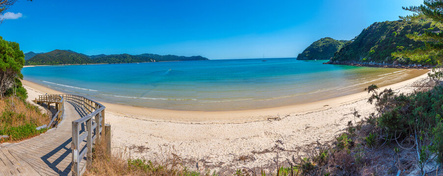 Awaroa beach at Abel Tasman national park in New Zealand