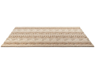 Scandinavian ivory wool dot rug. 3d render