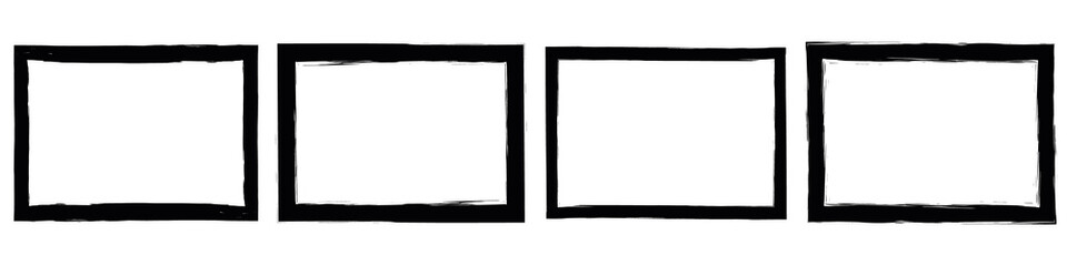 Obraz premium Set of grunge style frames black on white background