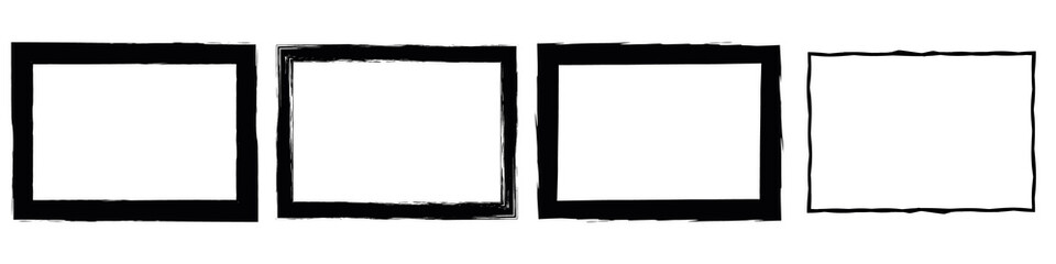 Obraz premium Set of grunge style frames black on white background