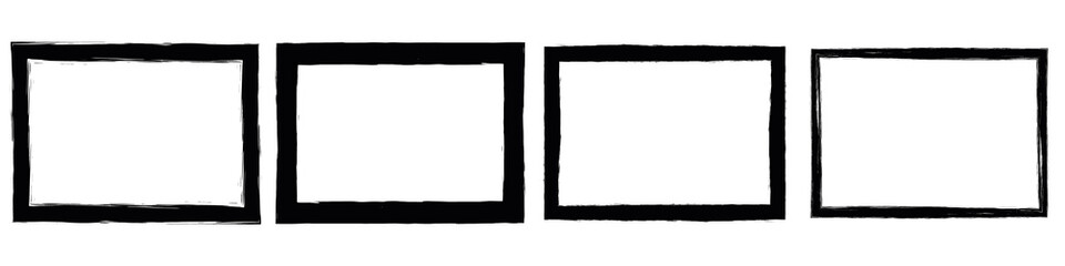 Obraz premium Set of grunge style frames black on white background