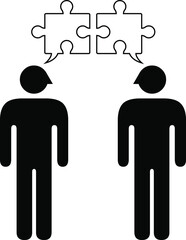 People icons - communication and worldview compatibility in a relationship and connection: potentially meshing synergistic thoughts / perspectives.