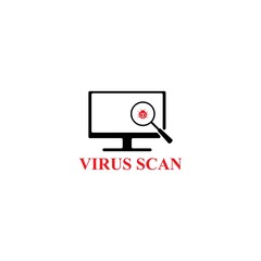 virus scan template vector icon illustration