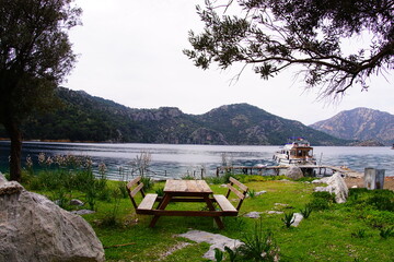 bench on the lake