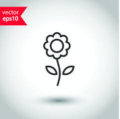 Flower vector icon. Floral icon. EPS 10 flat sign design. Flower symbol pictogram 