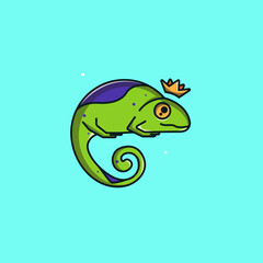Chameleons king vector illustration
