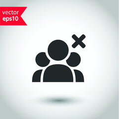 Add friends vector icon. Add or remove social group vector icon. Create group symbol pictogram. Studio background. EPS 10 flat sign design