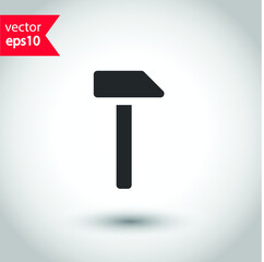 Hammer vector icon. Hammer instrument flat sign design. EPS 10 flat symbol pictogram