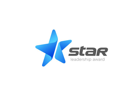 Star Logo abstract design vector template as Leader Winner Champion Success Award symbol concept icon.