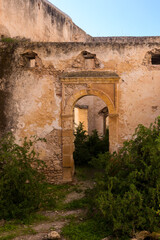 Gate in a yard of abandoned house, Morocco