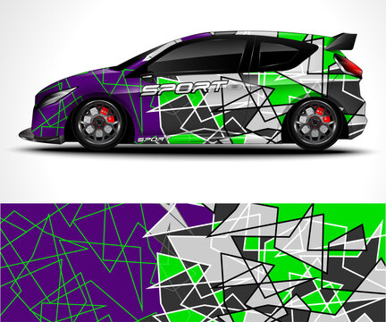 Racing sport car wrap design and vehicle livery